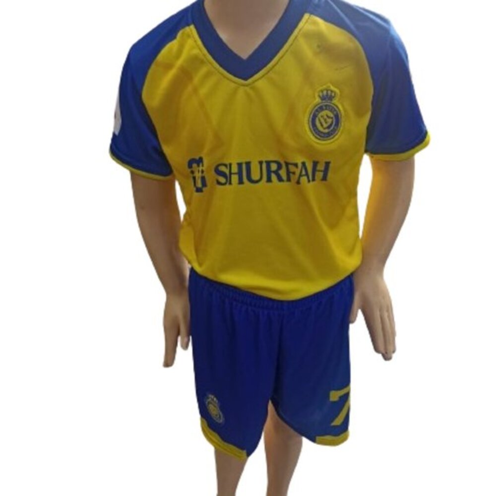 Ronaldo Al-Nassr Home Team 2023 Uniform Jersey & Short Set Champion SIZES AVAIL